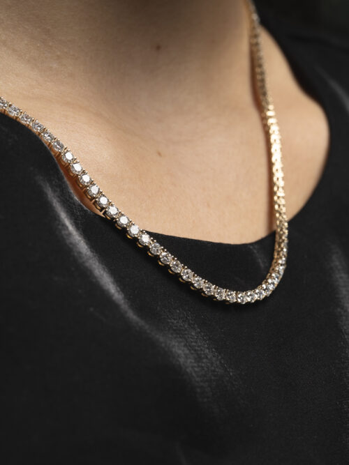 Trotters 9ct Yellow Gold 13ct Lab Grown Diamond Tennis Chain