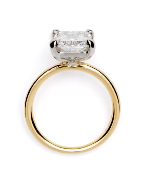 Trotters 18ct Yellow Gold & Platinum 4ct Radiant Cut Lab Grown Diamond Ring