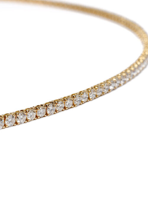 Trotters 9ct Yellow Gold 18ct Lab Grown Diamond Tennis Chain