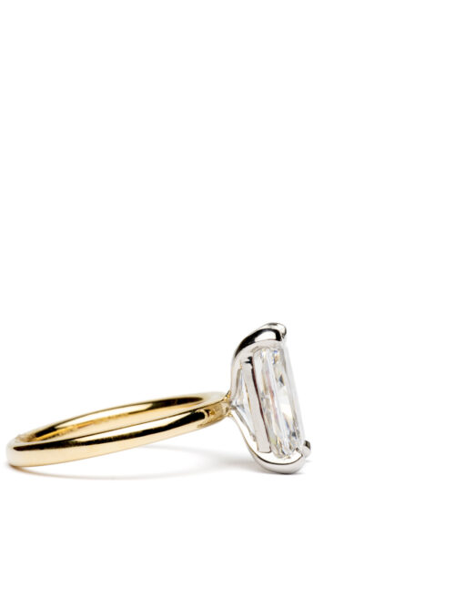 Trotters 18ct Yellow Gold & Platinum 4ct Radiant Cut Lab Grown Diamond Ring