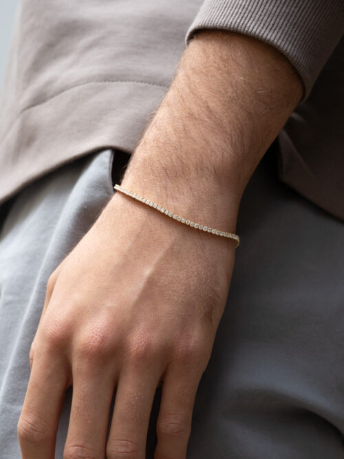 Trotters 18ct Yellow Gold 3ct Natural Diamond Tennis Bracelet