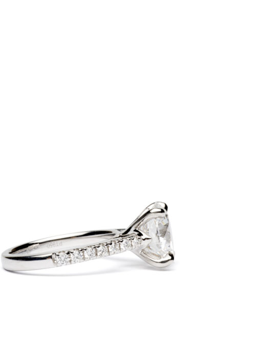 Trotters Platinum 4ct Brilliant Round Lab Grown Diamond Ring With Diamond Set Shoulders