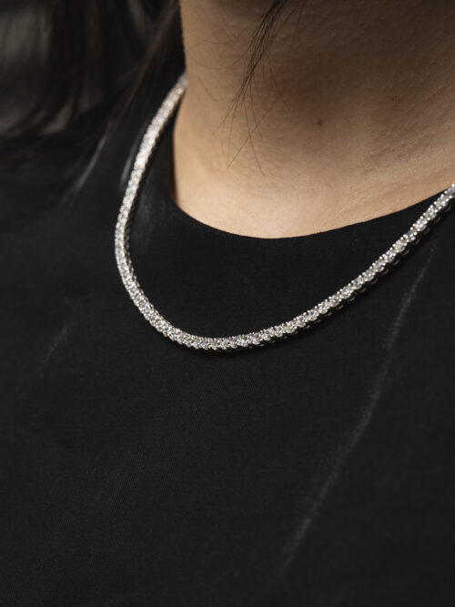 Trotters 9ct White Gold 13ct Lab Grown Diamond Tennis Chain