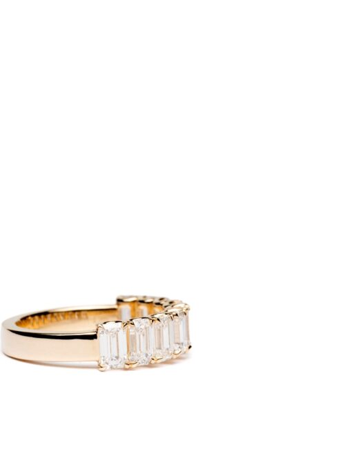 Trotters 9ct Yellow Gold 2.8ct Lab Grown Emerald Cut Diamond Half Eternity Ring