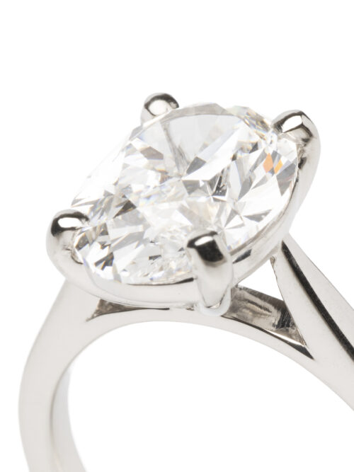 Trotters Platinum 4.01ct Lab Grown Oval Diamond Ring