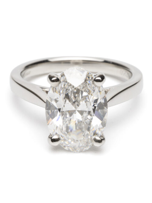 Trotters Platinum 4.01ct Lab Grown Oval Diamond Ring