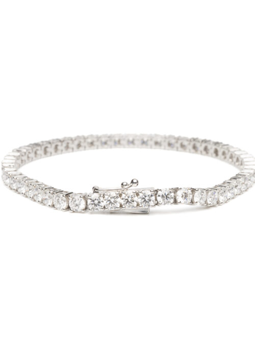 Trotters 14ct White Gold 8ct Lab Grown Diamond Tennis Bracelet