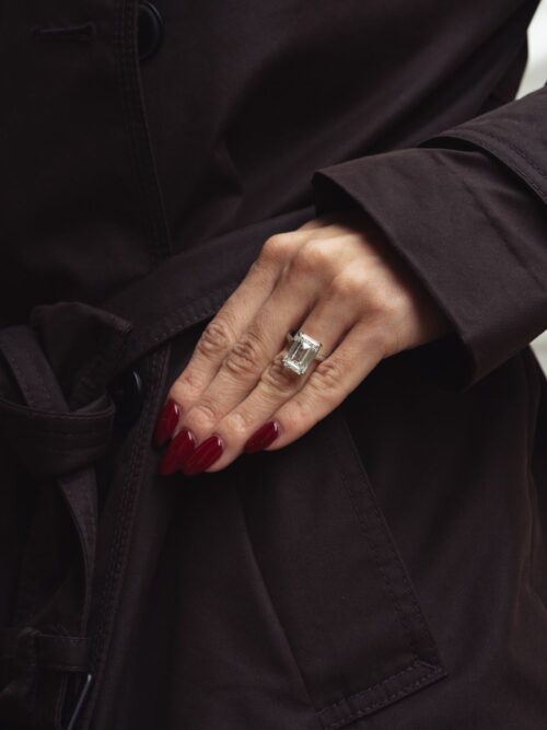 Trotters Platinum 8ct Lab Grown Emerald Cut Diamond