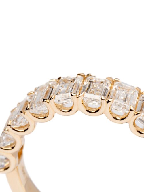 Trotters 9ct Yellow Gold 2.8ct Lab Grown Emerald Half Eternity Ring