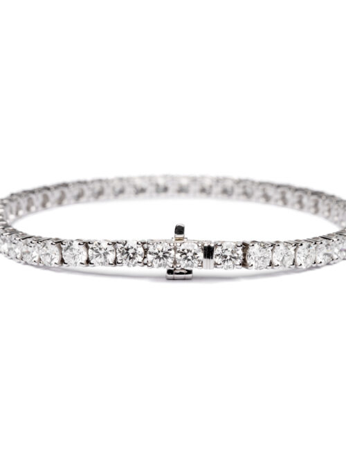 Trotters 9ct White Gold 10ct Lab Grown Diamond Tennis Bracelet