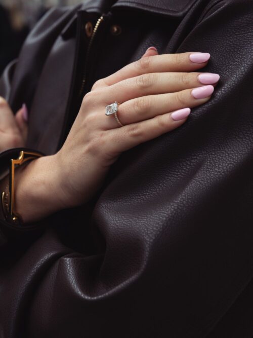 Trotters 18ct Yellow Gold / Platinum Lab Grown Radiant Cut 3ct Diamond Set Shoulders