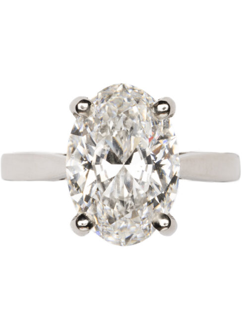 Trotters Platinum 4.01ct Lab Grown Oval Diamond Ring