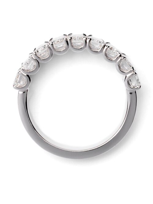 Trotters 9ct White Gold 2.8ct Lab Grown Emerald Cut Diamond Half Eternity Ring