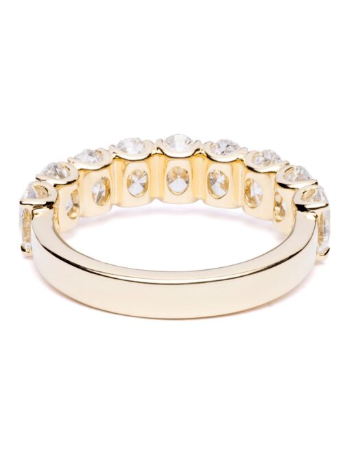 Trotters 9ct Yellow Gold 2.8ct Lab Grown Oval Half Eternity Ring