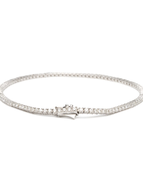 Trotters 18ct White Gold 2ct Natural Diamond Tennis Bracelet
