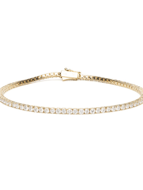 Trotters 18ct Yellow Gold 3ct Natural Diamond Tennis Bracelet