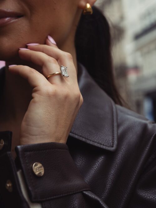 Trotters 18ct Yellow Gold & Platinum 4ct Radiant Cut Lab Grown Diamond Ring