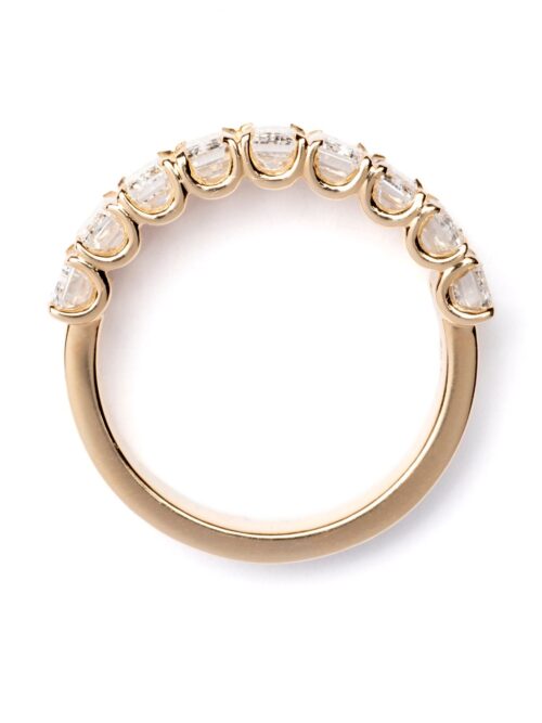 Trotters 9ct Yellow Gold 2.8ct Lab Grown Emerald Half Eternity Ring