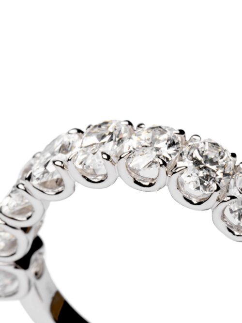 Trotters 9ct White Gold 3.01ct Lab Grown Oval Diamonds Half Eternity Ring