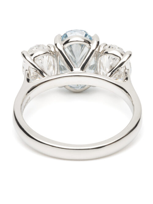 Trotters Platinum 2.61ct Oval Fancy Lab Grown Diamond Ring With Oval Shoulders 2.01ctct