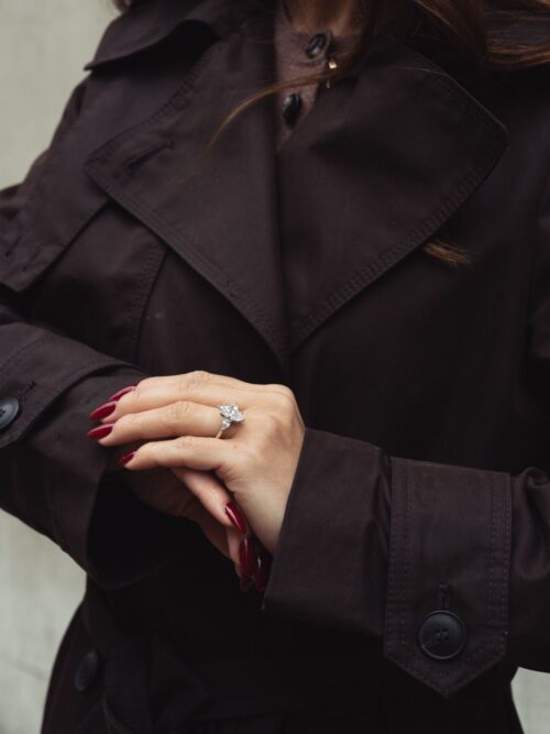 Trotters Platinum 2.01ct Marquise Cut Lab Grown Diamond Ring With Pear Shape Shoulders