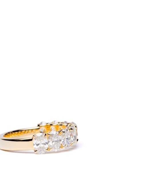 Trotters 9ct Yellow Gold 2.8ct Lab Grown Oval Half Eternity Ring