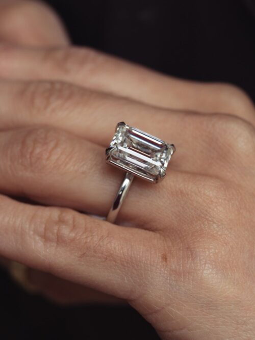 Trotters Platinum 8ct Lab Grown Emerald Cut Diamond