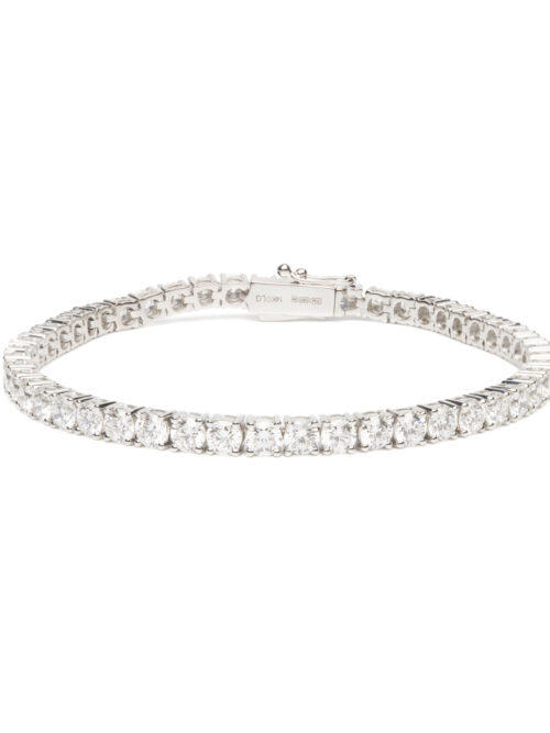 Trotters 14ct White Gold 8ct Lab Grown Diamond Tennis Bracelet