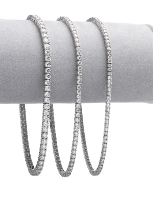 Trotters 18ct White Gold 2ct Natural Diamond Tennis Bracelet