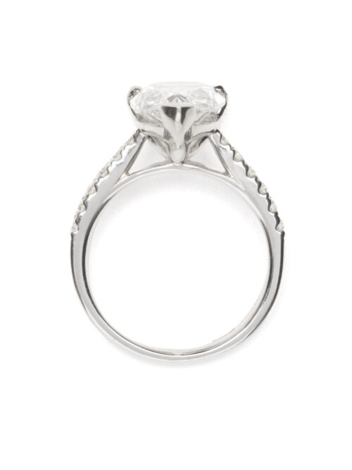 Trotters Platinum 4.02ct Pear Shape Lab Grown Diamond Ring With Diamond Sholuders 0.22ct