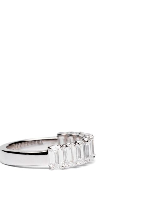 Trotters 9ct White Gold 2.8ct Lab Grown Emerald Cut Diamond Half Eternity Ring