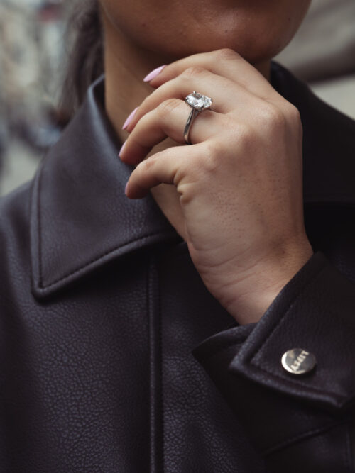 Trotters Platinum 4.01ct Lab Grown Oval Diamond Ring