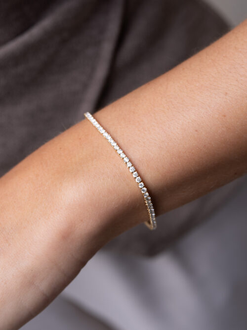 Trotters 18ct Yellow Gold 3ct Natural Diamond Tennis Bracelet