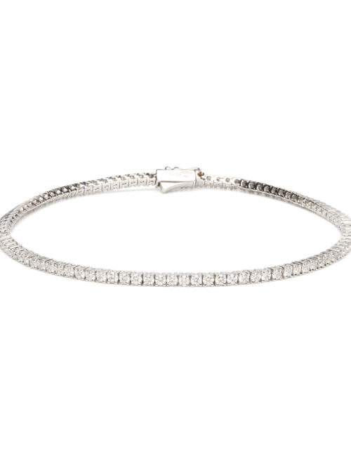 Trotters 18ct White Gold 2ct Natural Diamond Tennis Bracelet