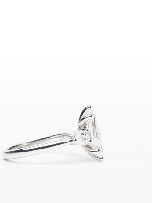 Trotters Platinum 2.01ct Marquise Cut Lab Grown Diamond Ring With Pear Shape Shoulders