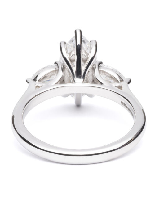 Trotters Platinum 2.01ct Marquise Cut Lab Grown Diamond Ring With Pear Shape Shoulders