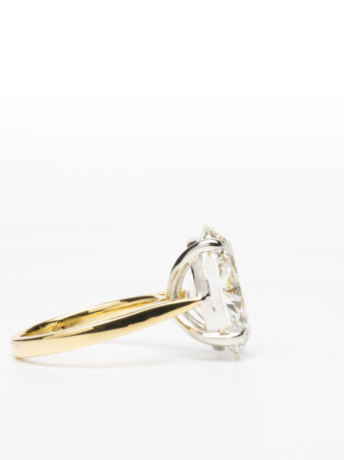 Trotters 18ct Yellow Gold And Platinum 8ct Lab Grown Oval Diamond Ring