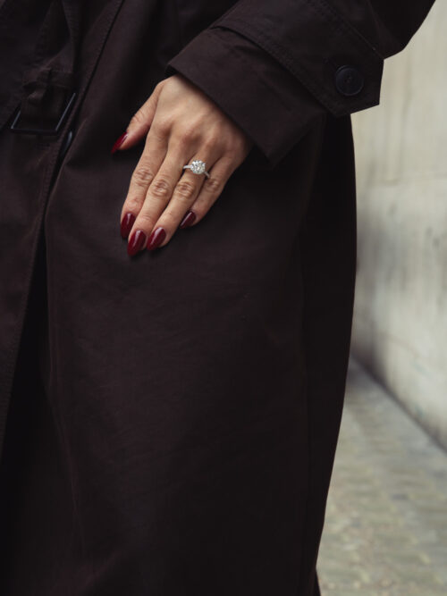 Trotters Platinum 4ct Brilliant Round Lab Grown Diamond Ring With Diamond Set Shoulders