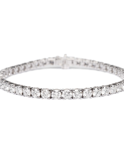 Trotters 9ct White Gold 10ct Lab Grown Diamond Tennis Bracelet