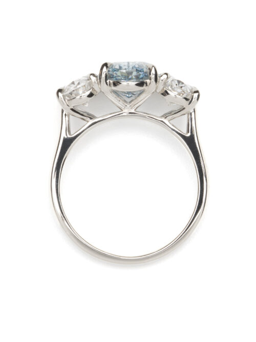 Trotters Platinum 2.61ct Oval Fancy Lab Grown Diamond Ring With Oval Shoulders 2.01ctct