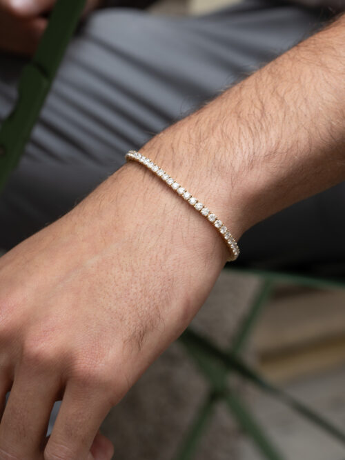 Trotters 14ct Yellow Gold 6ct Lab Grown Diamond Tennis Bracelet