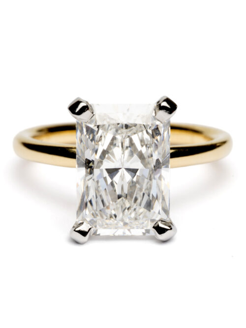 Trotters 18ct Yellow Gold & Platinum 4ct Radiant Cut Lab Grown Diamond Ring