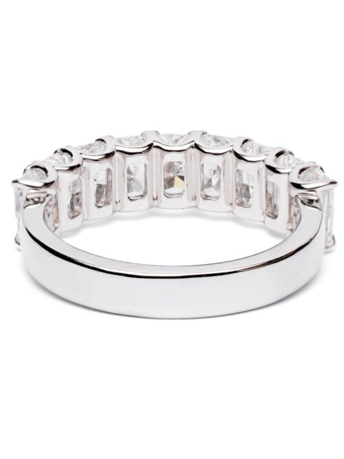 Trotters 9ct White Gold 2.68ct Lab Grown Radiant Cut Diamond Half Eternity Ring
