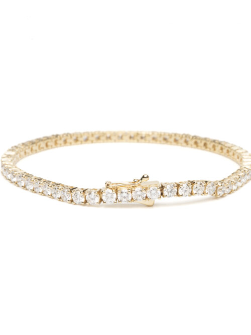 Trotters 14ct Yellow Gold 6ct Lab Grown Diamond Tennis Bracelet