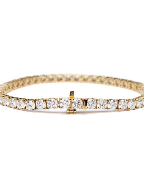 Trotters 9ct Yellow Gold 10ct Lab Grown Diamond Tennis Bracelet