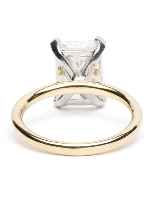 Trotters 18ct Yellow Gold & Platinum 4ct Radiant Cut Lab Grown Diamond Ring