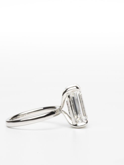 Trotters Platinum 8ct Lab Grown Emerald Cut Diamond