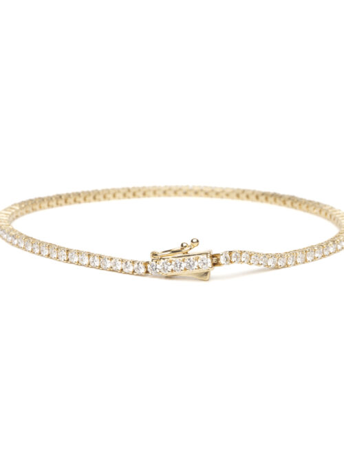 Trotters 18ct Yellow Gold 3ct Natural Diamond Tennis Bracelet