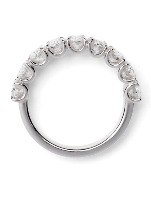 Trotters 9ct White Gold 3.01ct Lab Grown Oval Diamonds Half Eternity Ring