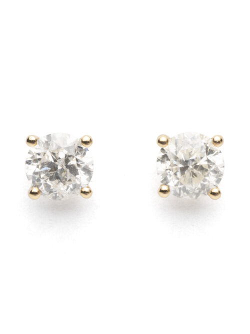 Trotters 18ct Yellow Gold Single Stone Natural Diamond Studs